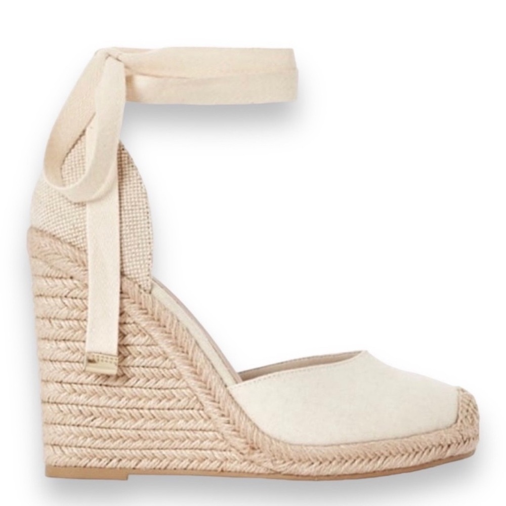 JustFab Jenela Espadrille Wedge in Linen NIB Size 8.5